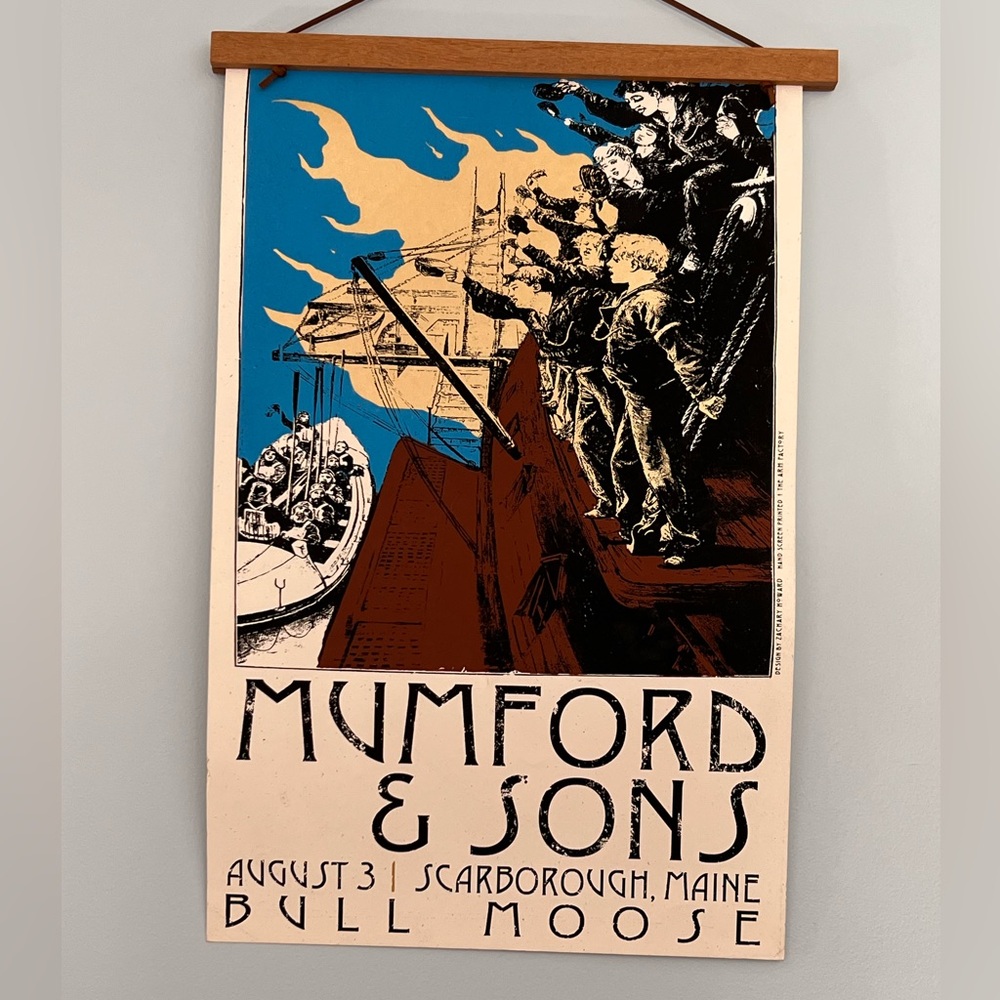Mumford & Sons Bull Moose Scarborough, ME concert poster